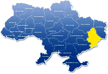карта Украины Донецкая область