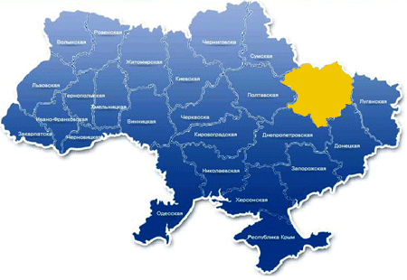 карта Украины Харьковская область