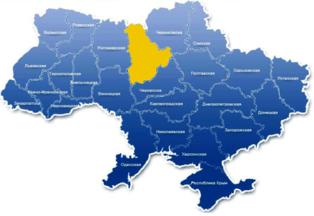 карта Украины Киевская область