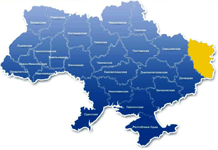 карта Украины Луганская область