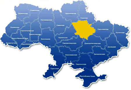 карта Украины Полтавская область