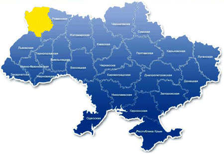 карта Украины Волынская область