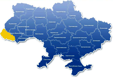 карта Украины Закарпатская область