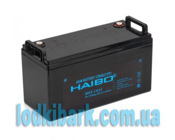 Тяговый аккумулятор AGM Haibo 120Ah 12V тяговый к троллинговым электромоторам