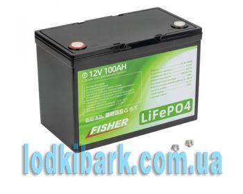 Fisher LiFePO4 100Ah Литий-феррумный аккумулятор технологии тяговый к троллинговым электромоторам