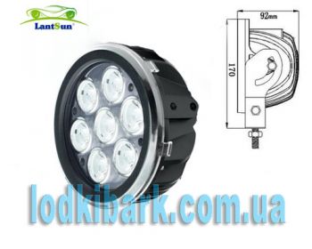 Фара прожектор 670 LED дальнего света, может работать в погружённом режиме Мощность 70W (7х10 Вт) 